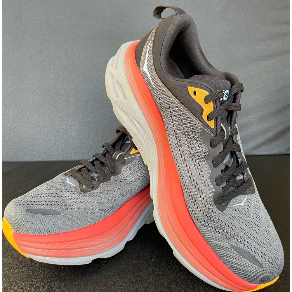Hoka One One Men’s Bondi 8 Running Shoes | Men’s Athletic Shoes | Grey Multi | 7